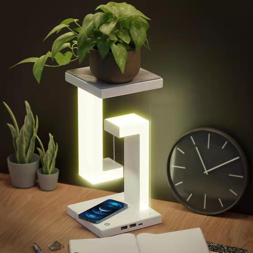 LED Night Lamp Creativity Physics Balance  Table Desk Lamp Wireless Charger