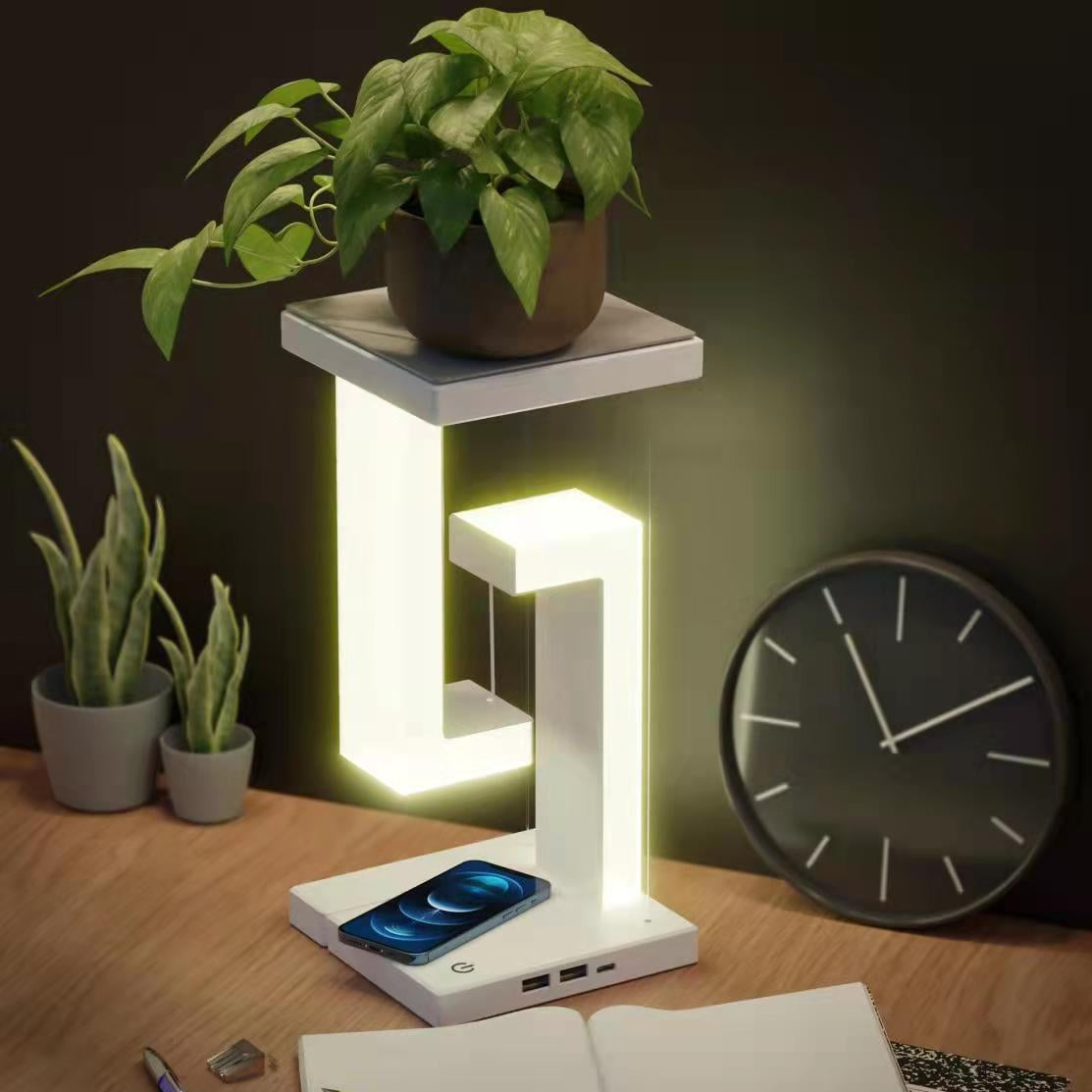 LED Night Lamp Creativity Physics Balance  Table Desk Lamp Wireless Charger