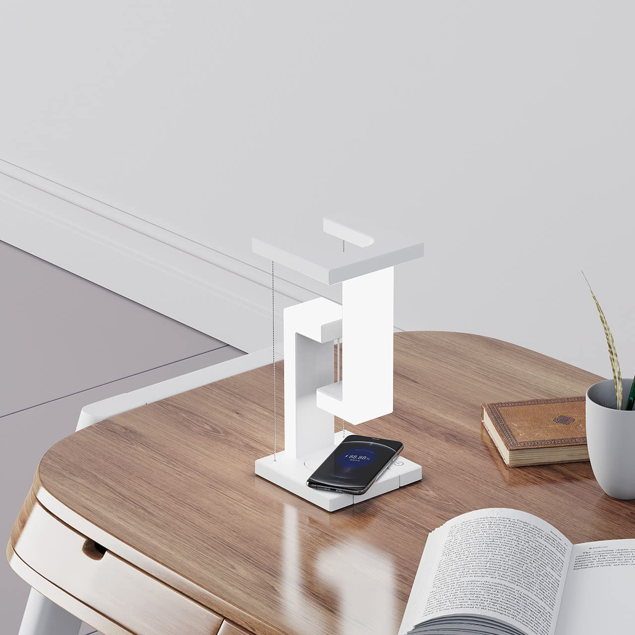 LED Night Lamp Creativity Physics Balance  Table Desk Lamp Wireless Charger