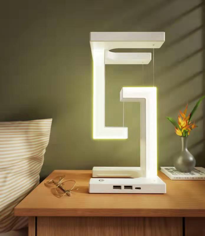 LED Night Lamp Creativity Physics Balance  Table Desk Lamp Wireless Charger