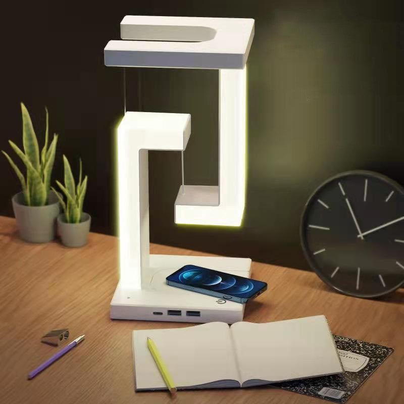 LED Night Lamp Creativity Physics Balance  Table Desk Lamp Wireless Charger